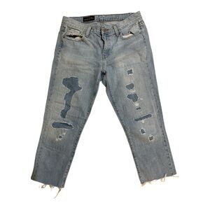 J.crew broken in boyfriend Ripped Light Blue Denim Jeans